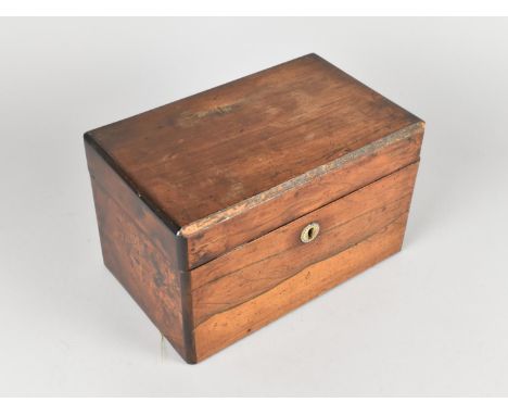A 19th Century Mahogany Tea Caddy With Hinged Lid To Fitted Interior Having One Removable Tea Box with Label For 'Davidson, C