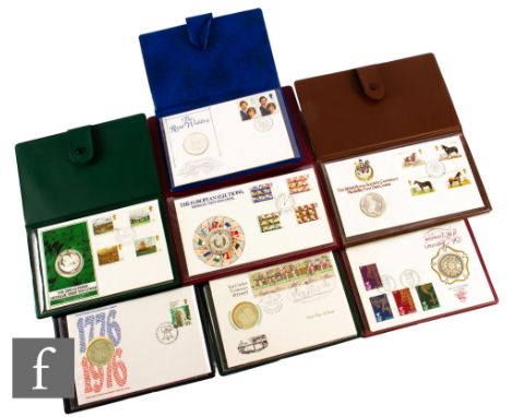 Elizabeth II - Various medallic Birmingham Mint&nbsp; first day covers to commemorate various events including the Royal Wedd