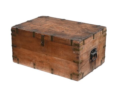 Brass bound pine trunk/chest