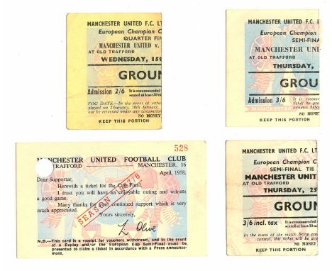 Manchester United European Cup home tickets at Old Trafford 1957-58 Red Star Belgrade Quarter-Final 15th January 1958, AC Mil