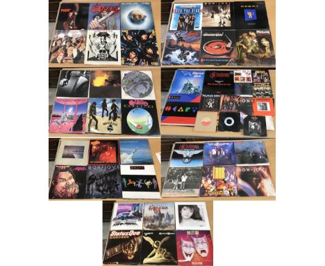 A collection of various heavy rock/metal LPs and singles including METALLICA "Creeping Death" 12" picture disc, MOTÖRHEAD "Ac