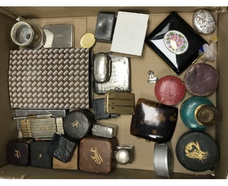 A collection of various objets de vertu including seven various Victorian leather covered inkwells and two others, six variou