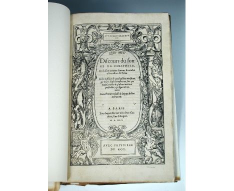 COLONNA (Francesco). Hypnerotomachie, ou discours du songe de Poliphile, déduisant comme amour le combat à l'occasion de Poli