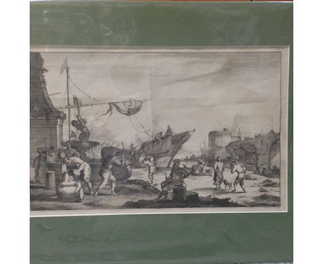 A folder of 18th and 19th century engravings, to include 'The South West Prospect of the Parsonage of Hambleden, Bucks' after