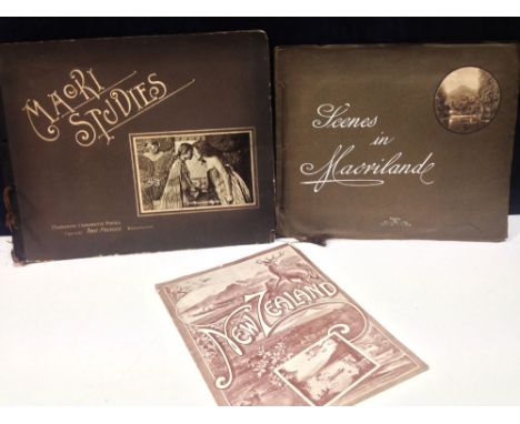 New Zealand - Photographs. Maori Studies, 12 mounted photographs published by Thos Pringle, Wellington, in album; Scenes in M