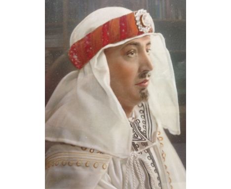 A pair of Arab prints.  A Portrait of a Man in a Turban, inscribed in pencil 'Medcalfs' lower right, dated 1932 on label (ver