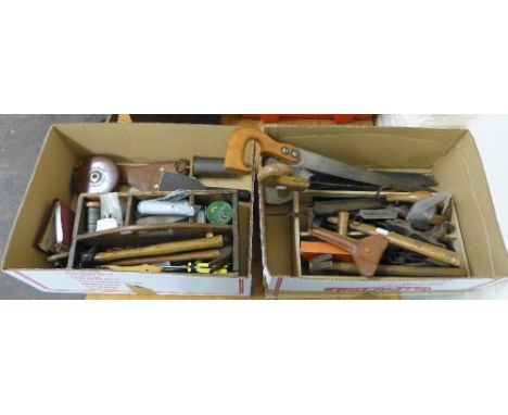 Two boxes of hand tools