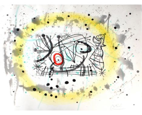 JOAN MIRÓ (Spanish, 1893-1983); a signed limited edition lithograph, untitled, 6/20 in Roman numerals lower left, signed in p