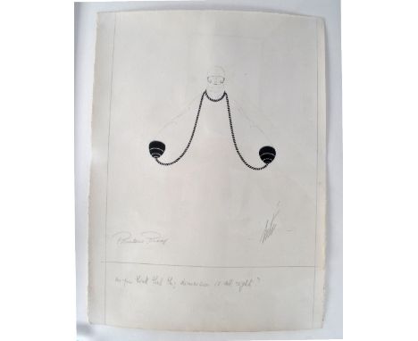 ERTÉ (Romain de Tirtoff) (Russian/French, 1892-1990); costume design sketch, signed in pencil lower right, inscribed 'Printer