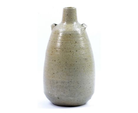 JANET LEACH (1918-1997) for Leach Pottery; a salt-glazed vase with lug handles, impressed JL and pottery marks, made circa 19
