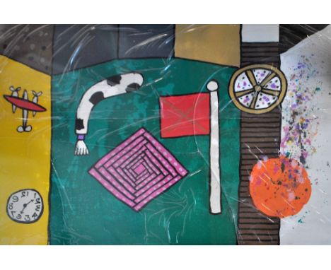 ALAN DAVIE CBE HRSA (Scottish, 1920-2014); a signed limited edition lithograph, 'Children's Games, signed and dated '77, 446/