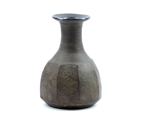 JANET LEACH (1918-1997) for Leach Pottery; a cut-sided stoneware vase, impressed JL and pottery marks, height 17cm. (D)   CON