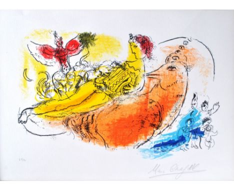 MARC CHAGALL (Russian/French, 1887-1985); a signed limited edition lithograph, 'L' Accordianiste', 59/90, signed lower right,