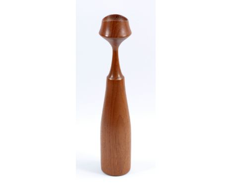 A Danish turned teak candlestick, unsigned, height 36.5cm. 
