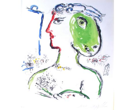 MARC CHAGALL (Russian/French, 1887-1985); a signed lithograph, untitled, signed in pencil lower right, inscribed 'HC' lower l