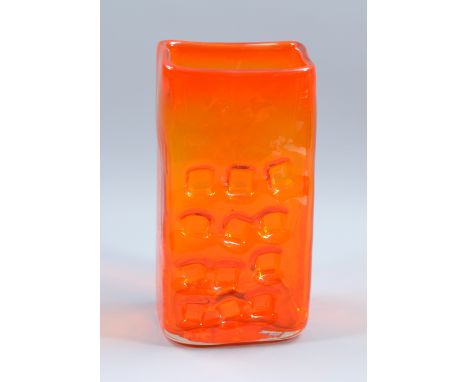 GEOFFREY BAXTER for Whitefriars; a large 'Nuts and Bolts' vase in tangerine, height 26.5cm. CONDITION REPORT: Some manufactur