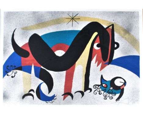 JOAN MIRÒ (Spanish, 1893-1983); a signed lithograph, untitled, signed in pencil lower right, inscribed HC lower left, 40 x 50