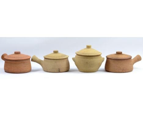 Leach Pottery; four stoneware casseroles, impressed pottery marks, largest diameter (including handle) 24cm (4). CONDITION RE