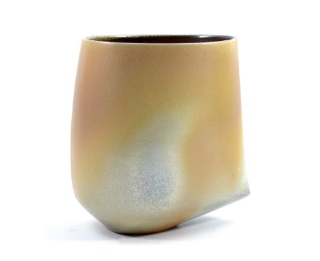 RUTH KING (born 1955); a large salt-glazed vessel, impressed RK mark, height 25cm, with an issue of Ceramic Review (279, May/