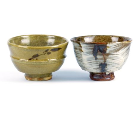 JIM MALONE (born 1946); a stoneware footed bowl with hakeme decoration, impressed JM and L for Lessonhall marks, diameter 13.