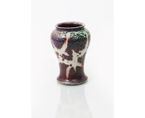 A Ruskin Pottery high-fired stoneware vase by William Howson Taylor, dated 1905, shape 193, shouldered baluster form, covered