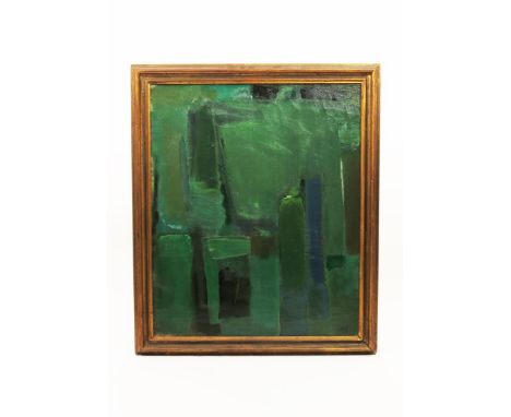 •Kyeld Hansen (Danish, born 1919) untitled abstract oil on canvas, framed, and another abstract by another hand signed and an