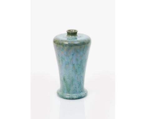 An early Ruskin Pottery stoneware vase by William Howson Taylor, dated 1905, shape 100, meiping form, covered in a running tu