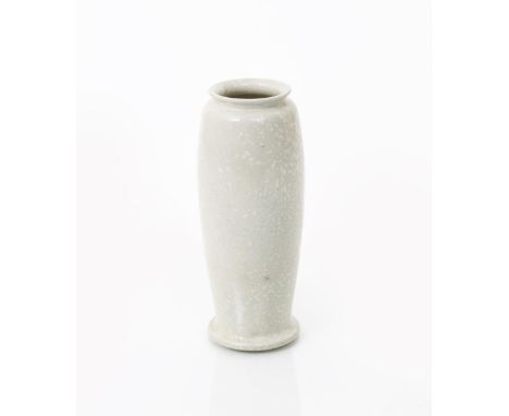 A Ruskin Pottery high-fired stoneware vase by William Howson Taylor, dated 1922, shouldered cylindrical form, covered in a Do