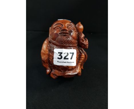 VINTAGE ORIENTAL WOOD CARVED FIGURE 