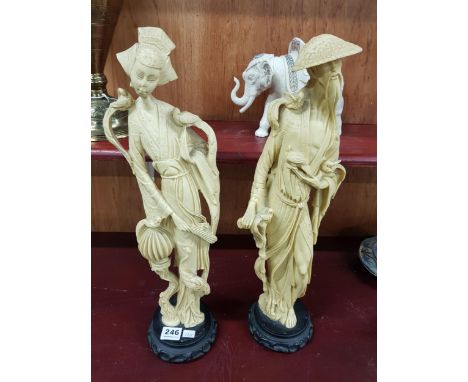 2 TALL JAPANESE FIGURES 