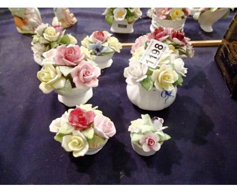 Seven ceramic floral bouquet vases to include Coalport and Royal Doulton. Not available for in-house P&amp;P 