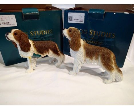 Two Leonardo ceramic dogs. Not available for in-house P&amp;P 