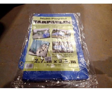 New and unused tarpaulin, 2.7m x 3.5 m. Not available for in-house P&amp;P 