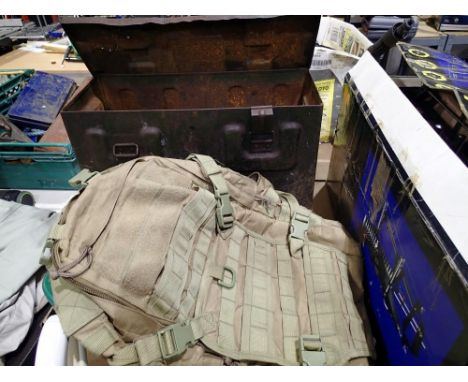 Large ammo box and army rucksack. Not available for in-house P&amp;P 