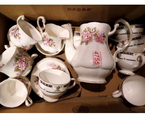 Wedgwood tea service and a Paragon tea service with teapot. Not available for in-house P&amp;P 