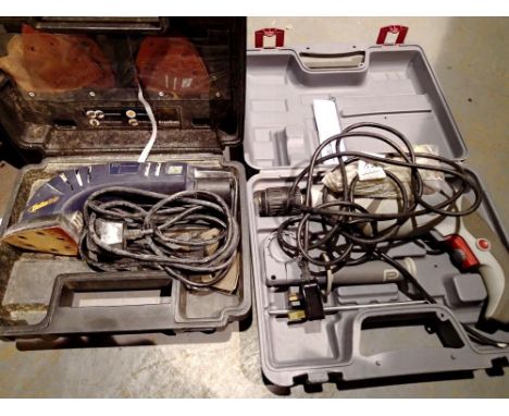 Corded drill and corded sander. All electrical items in this lot have been PAT tested for safety and have passed. This does n
