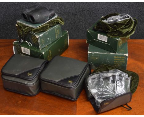 Jenoptik Jena 10x 30 binoculars, boxed with carry case and instructions; together with a pair of 8x30 High Relief binoculars,