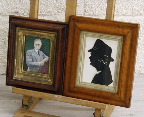 English School (20th century) - portrait of P.H.R. Stevens Esq. standing half length holding a cigar in his left hand leaning