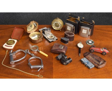 Carl Zeiss Turmon monocular, in original tan leather case; together with a mixed group of items including two quartz travel c