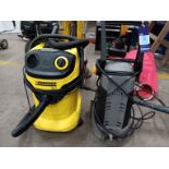 Karcher WD5 vacuum cleaner- no attachments- and Titan electric domestic pressure washer