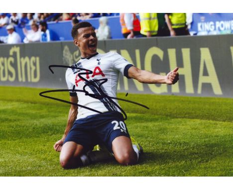 Football Dele Ali signed 12x8 inch colour photo pictured while playing for Tottenham Hotspur. Good condition. All autographs 