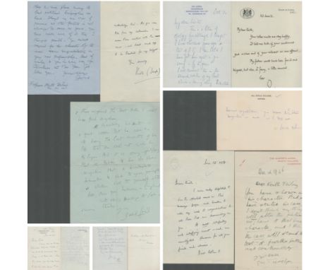 Vintage letter collection 7 on headed paper and 2 unheaded paper. The master's Lodge Trinity College Cambridge DEC 16TH 1946,