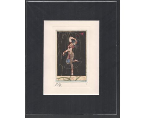 GEORGES BARBIER (1882 -1932) BALLETS RUSSES HAND-COLOURED ETCHING ON WOVE c.1912 ARTIST PROOF&nbsp;
10 X 16 cm / MOUNTED 24 X