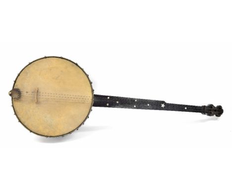 Old five string open back fretless banjo, with 12" skin and 27.5" scale