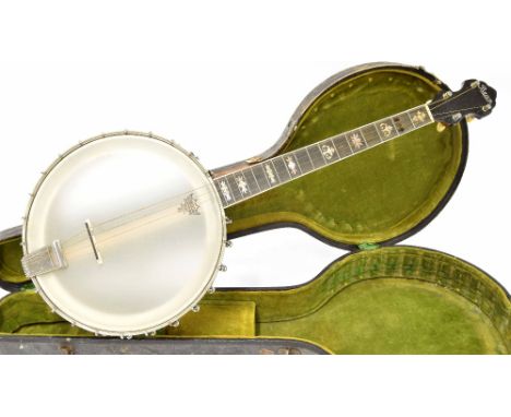 Bacon Orchestra 2 open back tenor banjo, no. 5812, with 11" skin and 20.5" scale, hard case