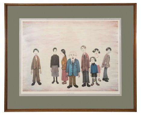 Laurence Stephen Lowry, RBA, RA, (British, 1887 - 1976)'His Family', print, signed in pencil lower right, with impressed blin