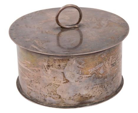 A mid 20th century silver butter dish and coverLondon, 1964, London Assay Officeof plain circular form, pull off lid with rin