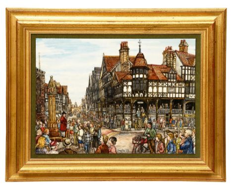 Rita E. Whitaker R.M.S 'Chester', enamel on copper, signed, titled and dated 1978, within frame, bearing label verso and furt