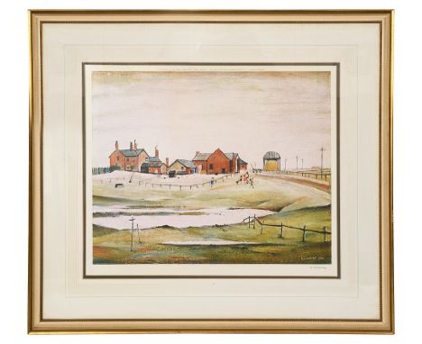 Laurence Stephen Lowry, RBA, RA (British, 1887-1976)'Landscape with Farm Buildings', print, signed in pencil to lower right, 