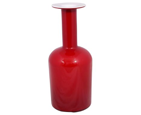 A Holmegaard Gul vase, 1960sred and white cased glass, of bottle formheight 36cmCondition:In good overall condition apart fro